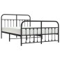 vidaXL Bettgestell mit Kopf- und Fußteil Metall Schwarz 135x190 cm vidaXL Bettgestell mit Kopf- und Fußteil Metall Schwarz 135x190 cm