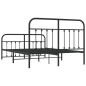 vidaXL Bettgestell mit Kopf- und Fußteil Metall Schwarz 135x190 cm vidaXL Bettgestell mit Kopf- und Fußteil Metall Schwarz 135x190 cm