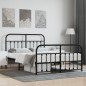 vidaXL Bettgestell mit Kopf- und Fußteil Metall Schwarz 150x200 cm vidaXL Bettgestell mit Kopf- und Fußteil Metall Schwarz 150x200 cm