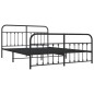 vidaXL Bettgestell mit Kopf- und Fußteil Metall Schwarz 183x213 cm vidaXL Bettgestell mit Kopf- und Fußteil Metall Schwarz 183x213 cm