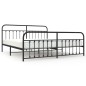 vidaXL Bettgestell mit Kopf- und Fußteil Metall Schwarz 193x203 cm vidaXL Bettgestell mit Kopf- und Fußteil Metall Schwarz 193x203 cm