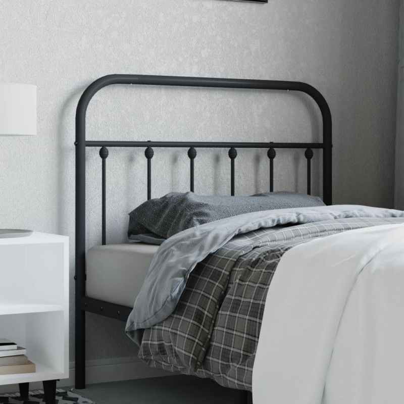 vidaXL Kopfteil Metall Schwarz 100 cm