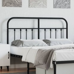vidaXL Kopfteil Metall Schwarz 135 cm