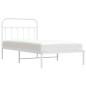 vidaXL Bettgestell mit Kopfteil Metall Weiß 100x190 cm vidaXL Bettgestell mit Kopfteil Metall Weiß 100x190 cm