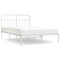 vidaXL Bettgestell mit Kopfteil Metall Weiß 135x190 cm vidaXL Bettgestell mit Kopfteil Metall Weiß 135x190 cm