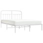 vidaXL Bettgestell mit Kopfteil Metall Weiß 135x190 cm vidaXL Bettgestell mit Kopfteil Metall Weiß 135x190 cm