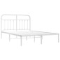 vidaXL Bettgestell mit Kopfteil Metall Weiß 135x190 cm vidaXL Bettgestell mit Kopfteil Metall Weiß 135x190 cm