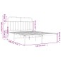 vidaXL Bettgestell mit Kopfteil Metall Weiß 135x190 cm vidaXL Bettgestell mit Kopfteil Metall Weiß 135x190 cm