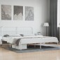vidaXL Bettgestell mit Kopfteil Metall Weiß 193x203 cm vidaXL Bettgestell mit Kopfteil Metall Weiß 193x203 cm