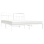 vidaXL Bettgestell mit Kopfteil Metall Weiß 193x203 cm vidaXL Bettgestell mit Kopfteil Metall Weiß 193x203 cm