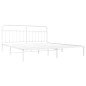 vidaXL Bettgestell mit Kopfteil Metall Weiß 193x203 cm vidaXL Bettgestell mit Kopfteil Metall Weiß 193x203 cm