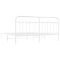 vidaXL Bettgestell mit Kopfteil Metall Weiß 193x203 cm vidaXL Bettgestell mit Kopfteil Metall Weiß 193x203 cm