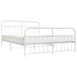 vidaXL Bettgestell mit Kopf- und Fußteil Metall Weiß 183x213 cm vidaXL Bettgestell mit Kopf- und Fußteil Metall Weiß 183x213 cm
