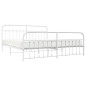 vidaXL Bettgestell mit Kopf- und Fußteil Metall Weiß 193x203 cm vidaXL Bettgestell mit Kopf- und Fußteil Metall Weiß 193x203 cm