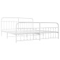 vidaXL Bettgestell mit Kopf- und Fußteil Metall Weiß 193x203 cm vidaXL Bettgestell mit Kopf- und Fußteil Metall Weiß 193x203 cm