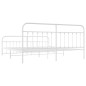 vidaXL Bettgestell mit Kopf- und Fußteil Metall Weiß 193x203 cm vidaXL Bettgestell mit Kopf- und Fußteil Metall Weiß 193x203 cm