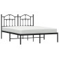 vidaXL Bettgestell mit Kopfteil Metall Schwarz 150x200 cm vidaXL Bettgestell mit Kopfteil Metall Schwarz 150x200 cm