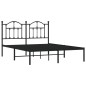 vidaXL Bettgestell mit Kopfteil Metall Schwarz 150x200 cm vidaXL Bettgestell mit Kopfteil Metall Schwarz 150x200 cm