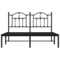 vidaXL Bettgestell mit Kopfteil Metall Schwarz 150x200 cm vidaXL Bettgestell mit Kopfteil Metall Schwarz 150x200 cm