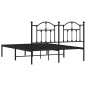 vidaXL Bettgestell mit Kopfteil Metall Schwarz 150x200 cm vidaXL Bettgestell mit Kopfteil Metall Schwarz 150x200 cm