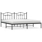 vidaXL Bettgestell mit Kopfteil Metall Schwarz 193x203 cm vidaXL Bettgestell mit Kopfteil Metall Schwarz 193x203 cm