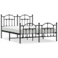 vidaXL Bettgestell mit Kopf- und Fußteil Metall Schwarz 135x190 cm vidaXL Bettgestell mit Kopf- und Fußteil Metall Schwarz 135x190 cm