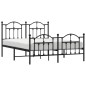 vidaXL Bettgestell mit Kopf- und Fußteil Metall Schwarz 135x190 cm vidaXL Bettgestell mit Kopf- und Fußteil Metall Schwarz 135x190 cm