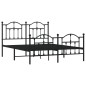 vidaXL Bettgestell mit Kopf- und Fußteil Metall Schwarz 135x190 cm vidaXL Bettgestell mit Kopf- und Fußteil Metall Schwarz 135x190 cm