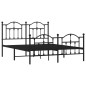 vidaXL Bettgestell mit Kopf- und Fußteil Metall Schwarz 150x200 cm vidaXL Bettgestell mit Kopf- und Fußteil Metall Schwarz 150x200 cm