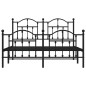 vidaXL Bettgestell mit Kopf- und Fußteil Metall Schwarz 150x200 cm vidaXL Bettgestell mit Kopf- und Fußteil Metall Schwarz 150x200 cm