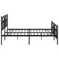 vidaXL Bettgestell mit Kopf- und Fußteil Metall Schwarz 193x203 cm vidaXL Bettgestell mit Kopf- und Fußteil Metall Schwarz 193x203 cm
