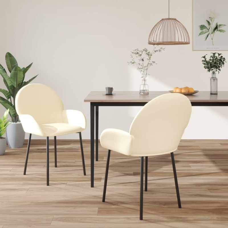 vidaXL Esszimmerstühle 2 Stk. Creme Kunstleder vidaXL Esszimmerstühle 2 Stk. Creme Kunstleder