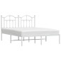 vidaXL Bettgestell mit Kopfteil Metall Weiß 135x190 cm vidaXL Bettgestell mit Kopfteil Metall Weiß 135x190 cm