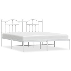 vidaXL Bettgestell mit Kopfteil Metall Weiß 183x213 cm