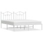 vidaXL Bettgestell mit Kopfteil Metall Weiß 183x213 cm vidaXL Bettgestell mit Kopfteil Metall Weiß 183x213 cm