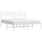 vidaXL Bettgestell mit Kopfteil Metall Weiß 183x213 cm vidaXL Bettgestell mit Kopfteil Metall Weiß 183x213 cm