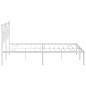 vidaXL Bettgestell mit Kopfteil Metall Weiß 183x213 cm vidaXL Bettgestell mit Kopfteil Metall Weiß 183x213 cm