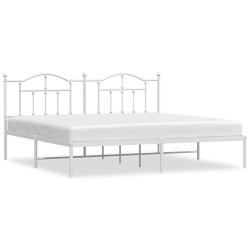 vidaXL Bettgestell mit Kopfteil Metall Weiß 193x203 cm