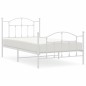 vidaXL Bettgestell mit Kopf- und Fußteil Metall Weiß 100x190 cm vidaXL Bettgestell mit Kopf- und Fußteil Metall Weiß 100x190 cm