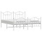 vidaXL Bettgestell mit Kopf- und Fußteil Metall Weiß 183x213 cm vidaXL Bettgestell mit Kopf- und Fußteil Metall Weiß 183x213 cm