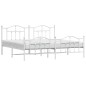 vidaXL Bettgestell mit Kopf- und Fußteil Metall Weiß 193x203 cm vidaXL Bettgestell mit Kopf- und Fußteil Metall Weiß 193x203 cm