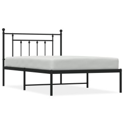 vidaXL Bettgestell mit Kopfteil Metall Schwarz 100x200 cm