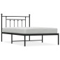 vidaXL Bettgestell mit Kopfteil Metall Schwarz 100x200 cm vidaXL Bettgestell mit Kopfteil Metall Schwarz 100x200 cm