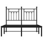 vidaXL Bettgestell mit Kopfteil Metall Schwarz 135x190 cm vidaXL Bettgestell mit Kopfteil Metall Schwarz 135x190 cm