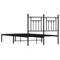 vidaXL Bettgestell mit Kopfteil Metall Schwarz 135x190 cm vidaXL Bettgestell mit Kopfteil Metall Schwarz 135x190 cm