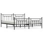 vidaXL Bettgestell mit Kopf- und Fußteil Metall Schwarz 193x203 cm vidaXL Bettgestell mit Kopf- und Fußteil Metall Schwarz 193x203 cm