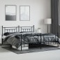 vidaXL Bettgestell mit Kopf- und Fußteil Metall Schwarz 193x203 cm vidaXL Bettgestell mit Kopf- und Fußteil Metall Schwarz 193x203 cm