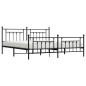 vidaXL Bettgestell mit Kopf- und Fußteil Metall Schwarz 193x203 cm vidaXL Bettgestell mit Kopf- und Fußteil Metall Schwarz 193x203 cm
