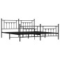 vidaXL Bettgestell mit Kopf- und Fußteil Metall Schwarz 193x203 cm vidaXL Bettgestell mit Kopf- und Fußteil Metall Schwarz 193x203 cm