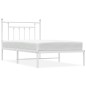 vidaXL Bettgestell mit Kopfteil Metall Weiß 100x190 cm vidaXL Bettgestell mit Kopfteil Metall Weiß 100x190 cm
